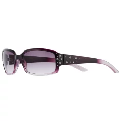 Nine West 56.5mm Rhinestone Rectangle Sunglasses