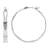 Nine West Wavy Flat Hoop Earrings -Nine West shop 3928533 Silver Tone