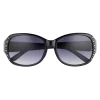 Women's Nine West 58mm Rectangle Sunglasses with Simulated Crystal & Stud Details -Nine West shop 4221500 Black