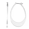 Nine West Flat Bottom Oval Hoop Earrings -Nine West shop 4645986 Silver Tone
