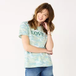 Women's Nine West Crewneck Graphic Tee -Nine West shop 4646703 Camo Love