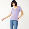Women's Nine West Essential V-Neck Tee 2 Women's Nine West Essential V-Neck Tee -Nine West shop 4841148 Amanda Lilac