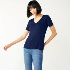 Women's Nine West Essential V-Neck Tee -Nine West shop 4841148 Navy