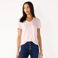 Women's Nine West Essential V-Neck Tee -Nine West shop 4841148 Pink Scribble