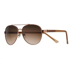 Women's Nine West 52mm Metal Bronze Frame Aviator Sunglasses