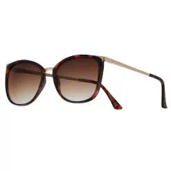 Women's Nine West 56mm Butterfly Square Metal Temple Sunglasses