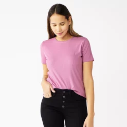 Women's Nine West Essential Crewneck Tee 170 Women's Nine West Essential Crewneck Tee -Nine West shop 4911743 Lavender Mauve Rib
