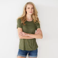 Women's Nine West Essential Crewneck Tee 98 Women's Nine West Essential Crewneck Tee -Nine West shop 4911743 Olive Sage Heather