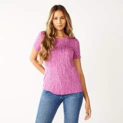 Women's Nine West Essential Crewneck Tee 119 Women's Nine West Essential Crewneck Tee -Nine West shop 4911743 Purple Multi Dot