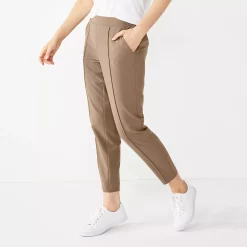 Women's Nine West Relaxed Crop Pull-On Pants -Nine West shop 4911770 Mushroom