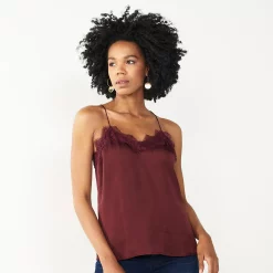 Women's Nine West Lace Trim Cami -Nine West shop 4944769 Maddie Plum