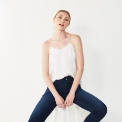 Women's Nine West Lace Trim Cami -Nine West shop 4944769 White