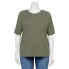 Plus Size Nine West Essential Elbow Sleeve Top -Nine West shop 4950998 Infantry Olive