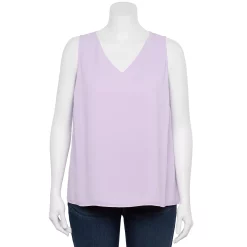 Plus Size Nine West Essential V-Neck Tank -Nine West shop 4952917 Enlighten Purple