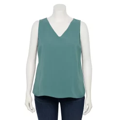 Plus Size Nine West Essential V-Neck Tank -Nine West shop 4952917 Huxley Blue