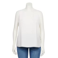 Plus Size Nine West Essential V-Neck Tank -Nine West shop 4952917 White Knight