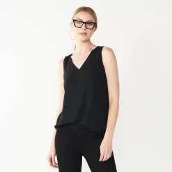 Petite Nine West V-Neck Tank -Nine West shop 4957403 Black