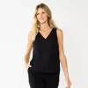 Petite Nine West V-Neck Tank -Nine West shop 4957403 Mineral Black