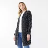 Women's Nine West Car Coat Cardigan -Nine West shop 4972563 Black Gray Zebra