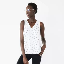 Women's Nine West V-Neck Tank -Nine West shop 4974987 White Mini Floral