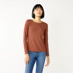 Women's Nine West Essential Soft-Spun Long Sleeve Crewneck Tee