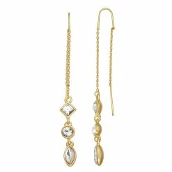 Nine West Gold Tone Threader Earrings