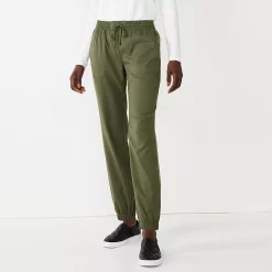 Women's Nine West Elastic-Cuff Relaxed Jogger Pants -Nine West shop 5028329 Infantry Olive