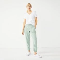 Women's Nine West Elastic-Cuff Relaxed Jogger Pants -Nine West shop 5028329 Mint Virtue