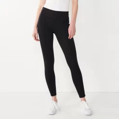 Petite Nine West Seamed Tummy Control Ponte Leggings -Nine West shop 5032426 Black