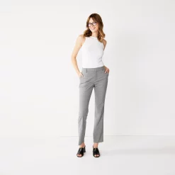 Women's Nine West Magic Waist Barely Bootcut Pants 18 Women's Nine West Magic Waist Barely Bootcut Pants -Nine West shop 5033819 Gray Slub Check
