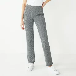 Women's Nine West Tummy-Control Ponte Bootcut Pants -Nine West shop 5078839 Black White Mini Plaid