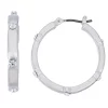 Nine West Silver Tone Small Hoop Earrings with Simulated Crystal Accents 1 Nine West Silver Tone Small Hoop Earrings with Simulated Crystal Accents -Nine West shop 5083556