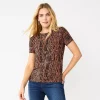 Petite Nine West Essential Crewneck Tee 1 Petite Nine West Essential Crewneck Tee -Nine West shop 5086783 Black And Brown Dots