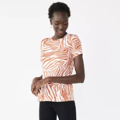 Petite Nine West Essential Crewneck Tee -Nine West shop 5086783 Summer Zebra