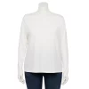 Plus Size Nine West Long Sleeve Crewneck Top 1 Plus Size Nine West Long Sleeve Crewneck Top -Nine West shop 5087530 White Knight