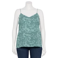 Plus Size Nine West V-Neck Camisole -Nine West shop 5114982 Sage Vine Floral
