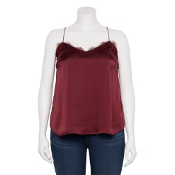 Plus Size Nine West V-Neck Camisole -Nine West shop 5114982 Vintage Wine