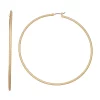 Nine West Gold Tone Large Textured Hoop Earrings