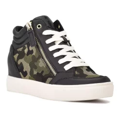 Nine West Tons Women's Hidden Wedge Sneakers -Nine West shop 5205788 Black Camo
