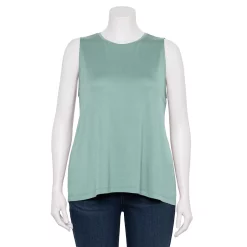 Plus Size Nine West Essential Easy High-Neck Tank -Nine West shop 5234070 Artic Aqua