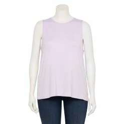 Plus Size Nine West Essential Easy High-Neck Tank -Nine West shop 5234070 Enlightened Purple