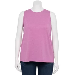 Plus Size Nine West Essential Easy High-Neck Tank -Nine West shop 5234070 Lavender Mauve