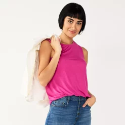 Petite Nine West Essential High Neck Tank -Nine West shop 5234193 Raspberry Soda