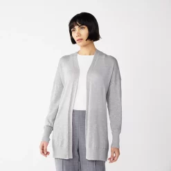 Women's Nine West Essential Lightweight Cardigan -Nine West shop 5234642 Gray Fox Heather
