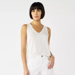 Women's Nine West Easy V-Neck Tank -Nine West shop 5237679 White Zebra