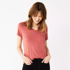Petite Nine West Essential Short Sleeve V-Neck Tee 31 Petite Nine West Essential Short Sleeve V-Neck Tee -Nine West shop 5246433 Mauve Jewel Nep