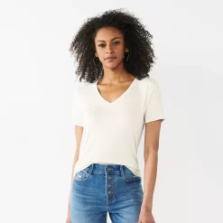 Petite Nine West Essential Short Sleeve V-Neck Tee 43 Petite Nine West Essential Short Sleeve V-Neck Tee -Nine West shop 5246433 White