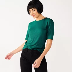 Petite Nine West Essential Elbow Sleeve Tee -Nine West shop 5247058 Night Tide