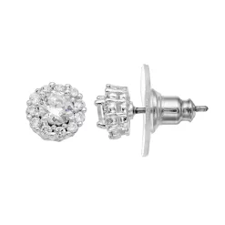 Nine West Cubic Zirconia Halo Stud Earrings