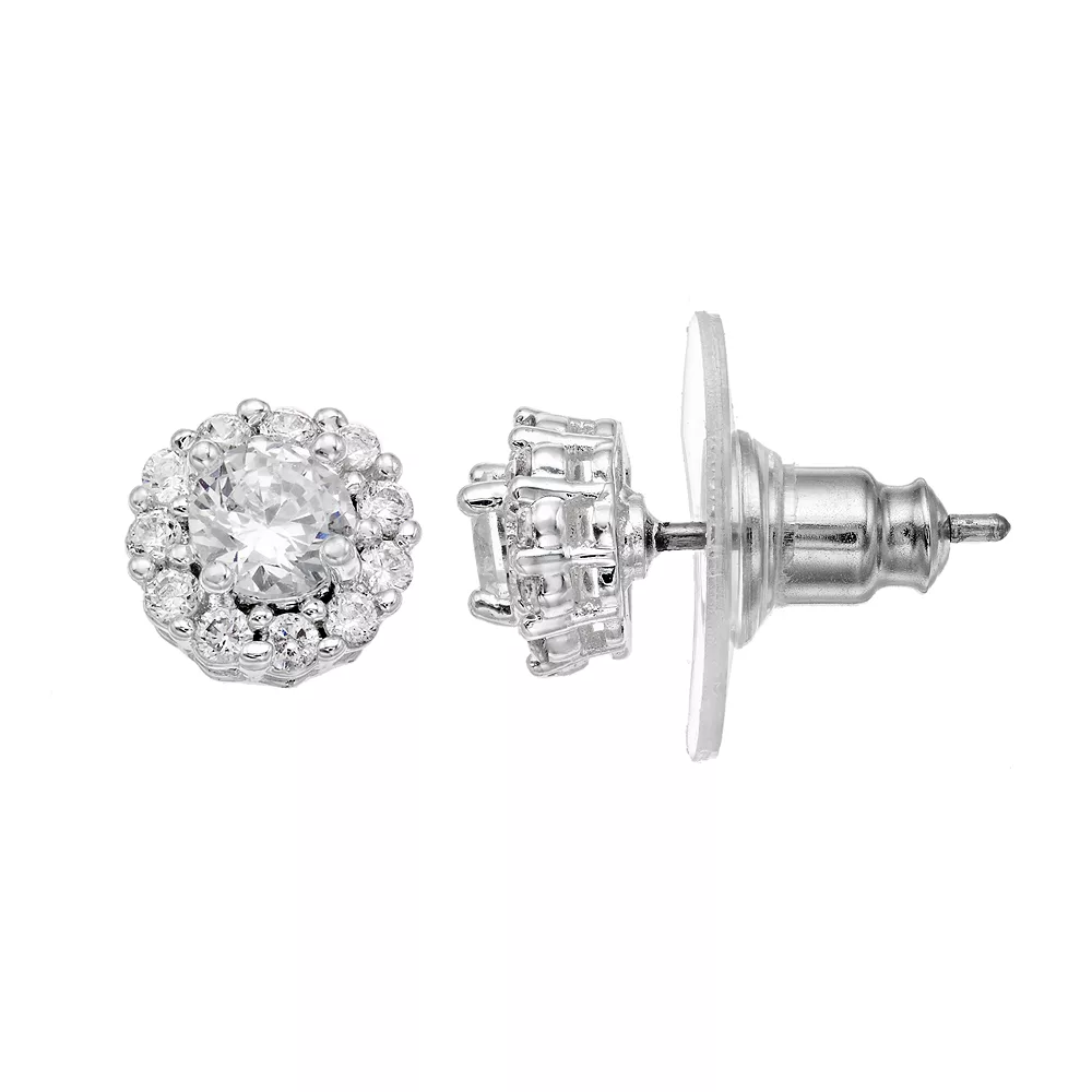 Nine West Cubic Zirconia Halo Stud Earrings 3 Nine West Cubic Zirconia Halo Stud Earrings